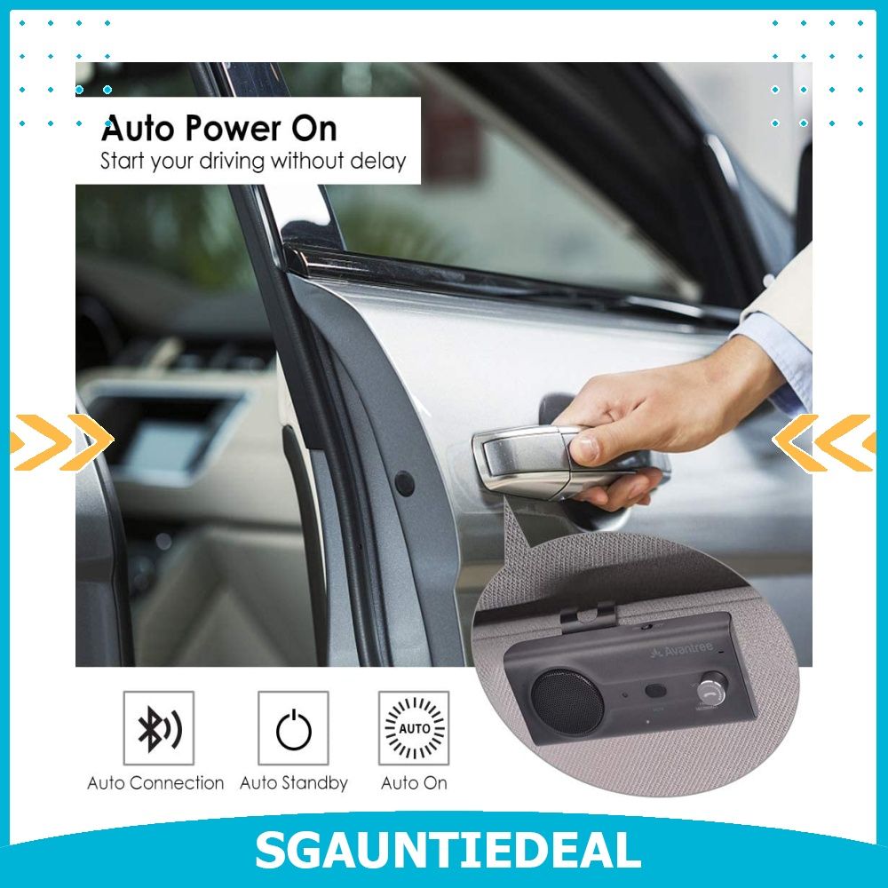 Avantree CK11 Hands Free Bluetooth 5.0 Car Kits, 3W Loud Speakerphone,  Support Siri Assistant & Motion Auto On Off, Volume Knob, Wireless in Car  Handsfree Speaker with Visor Clip - Titannium, Audio