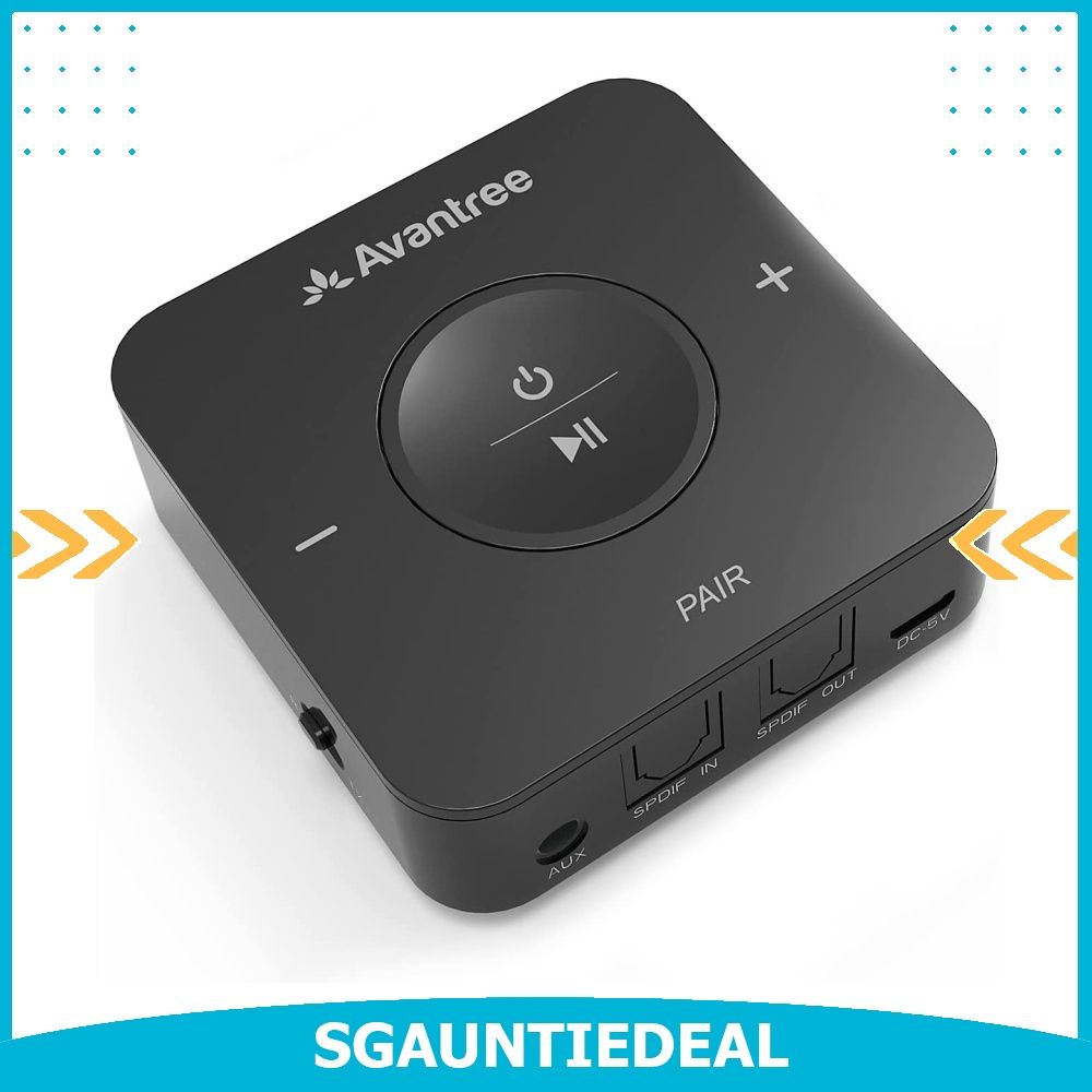 Avantree TC417 Bluetooth Transmitter Receiver for TV Optical Digital Toslink Volume Control for 3.5mm AUX RCA 20H Playtime aptX Low Latency Wireless Audio Adapter for Headphones Home Stereo Audio Head...
