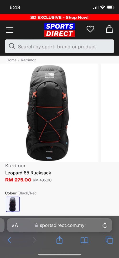 Karrimor leopard 2025 65 rucksack