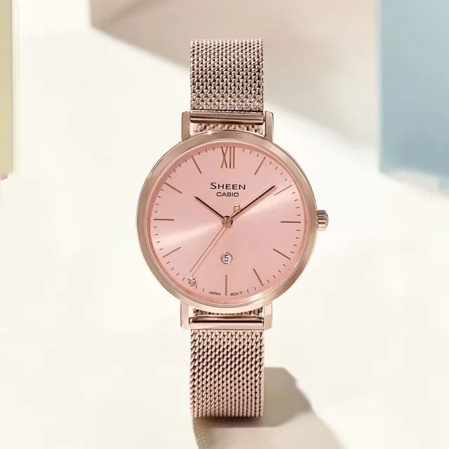 Casio sheen shop pink gold