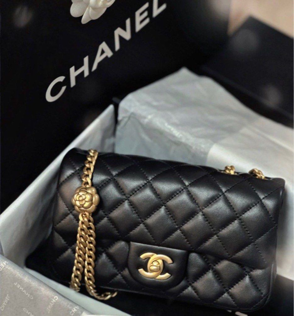 Chanel small flap bag in black with adjustable strap, Luxury, Bags &  Wallets on Carousell