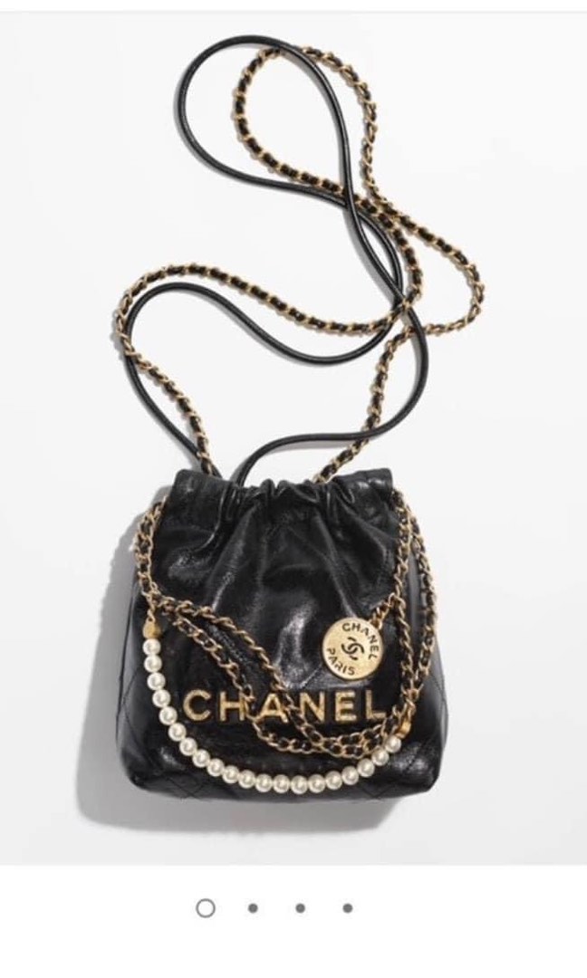 Chanel 22 Mini hand bag Pearl strap BNIB , Luxury, Bags & Wallets on