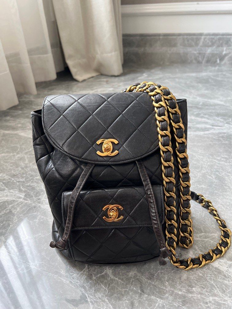 Chanel Vintage Black Duma Backpack Bag