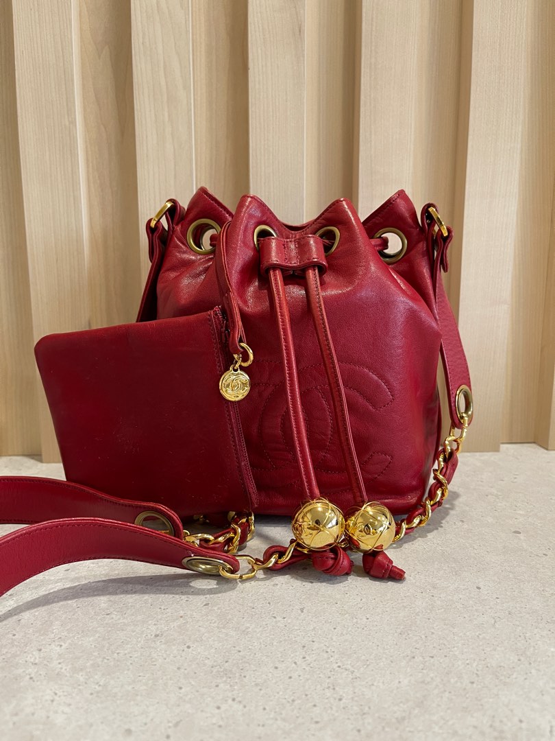 Chanel Vintage 24k ghw mini bucket drawstring bag, Luxury, Bags & Wallets  on Carousell