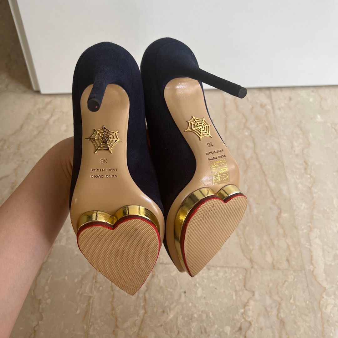 Charlotte olympia gold new arrivals heels