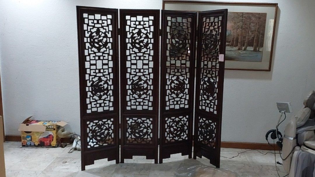 Chinese Red Wood Divider, Furniture & Home Living, Furniture, Other