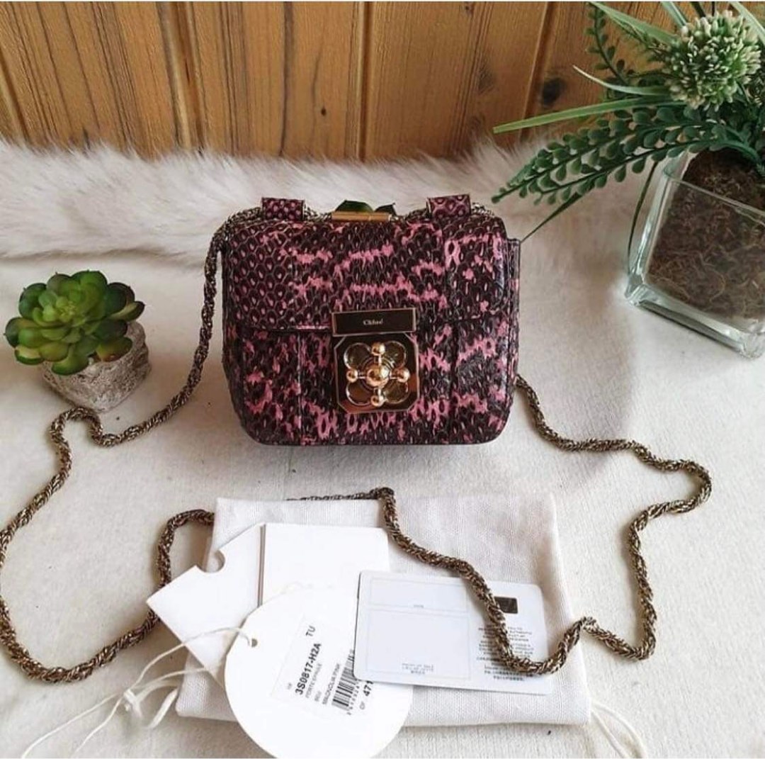 Chloe Elsie Mini python Women s Fashion Bags Wallets Cross body Bags on Carousell