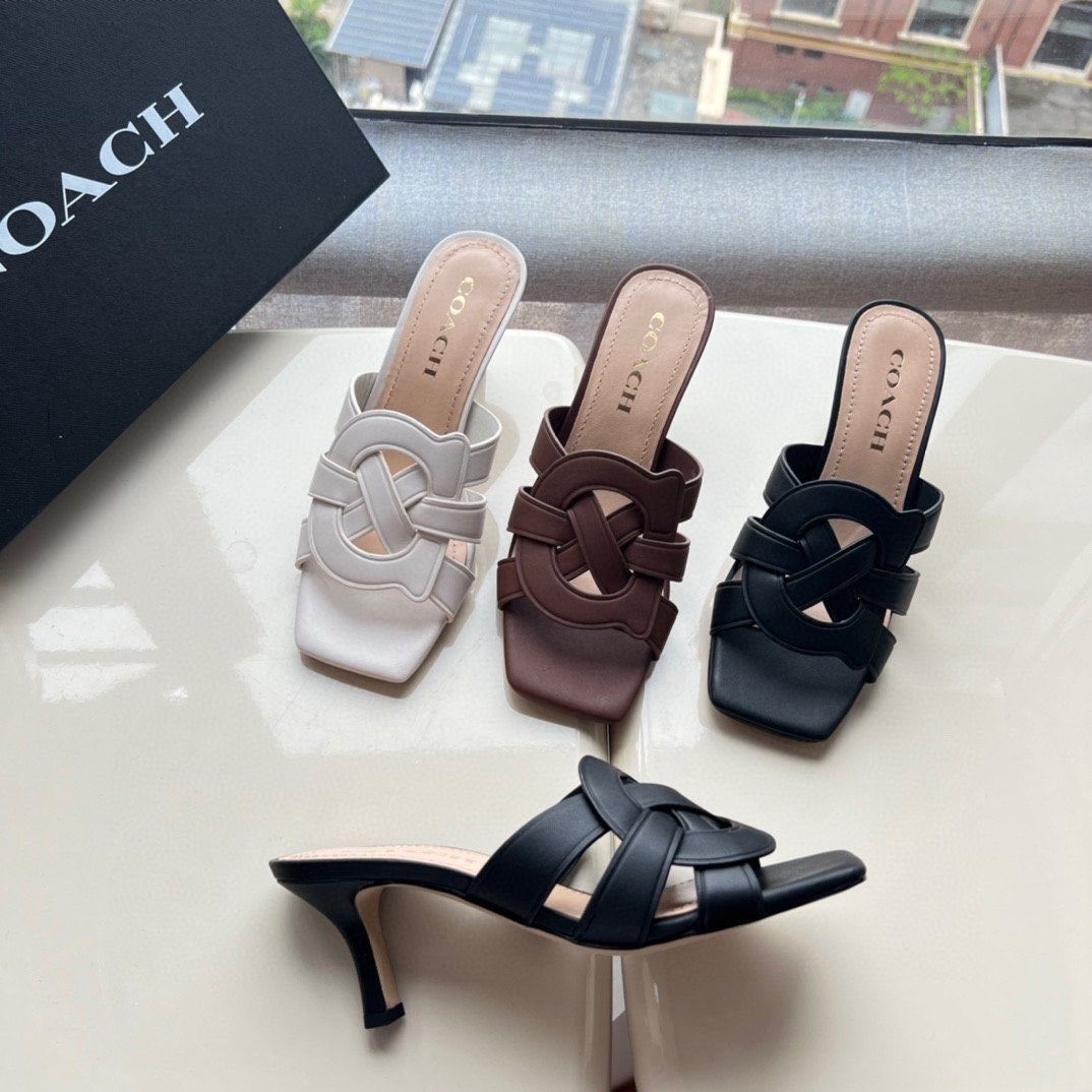 Coach silver sandals top