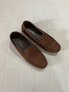 Cole Haan Womens Brown Croc Print Loafers