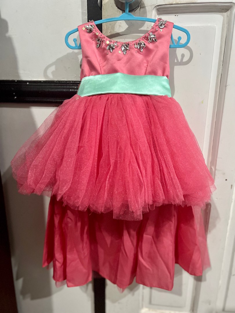 Coral & Mint Green Baby Gown on Carousell