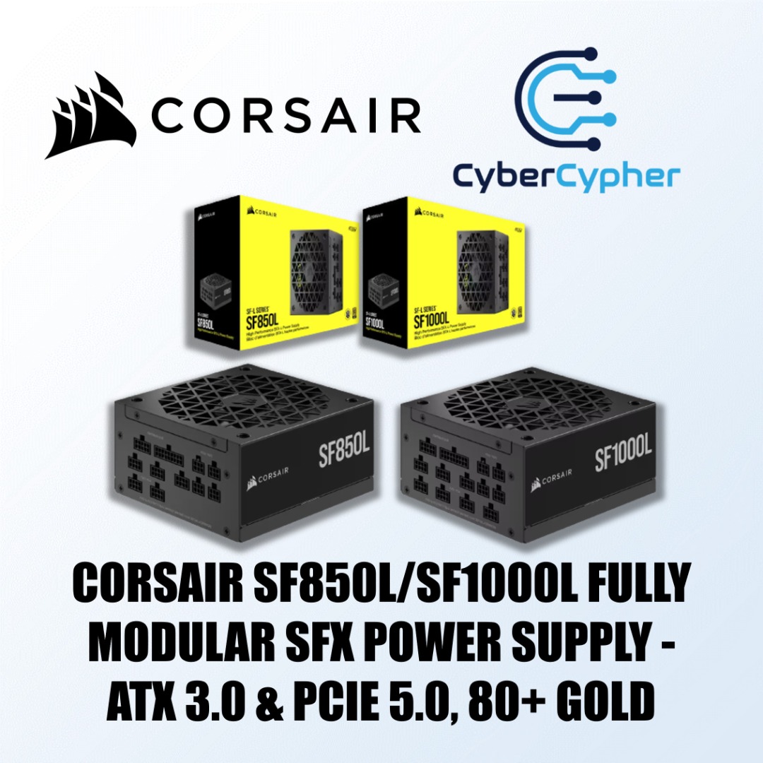 Corsair SF850L/SF1000L Fully Modular SFX Power Supply - ATX 3.0 & PCIe
