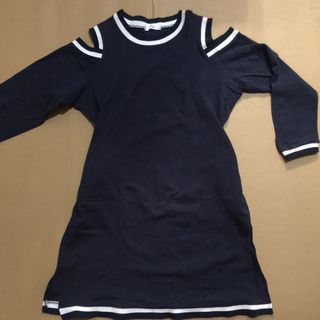 Dark Blue Off Shoulder Dress
