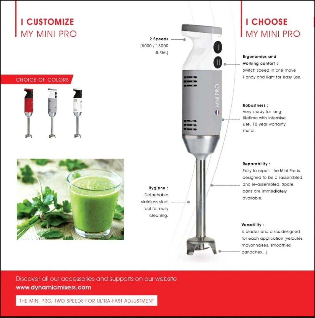 Dynamic France Commercial Hand Held Mixer, TV & Home Appliances