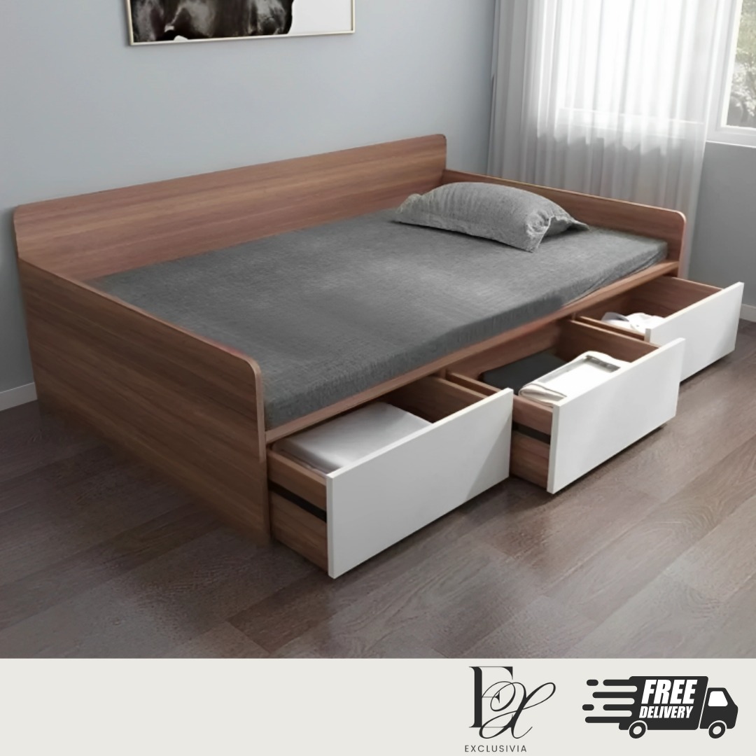 ERWIN Modern Storage Bed Frame, Furniture & Home Living, Furniture, Bed