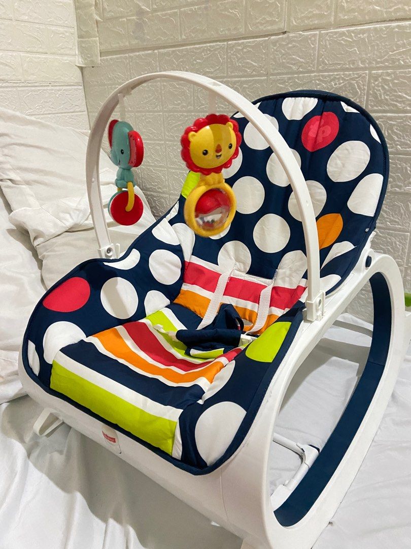 Fisher price newborn to toddler rocker navy dots store