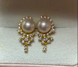Gold Plated S925 Silver Pearl Earrings Collection item 2