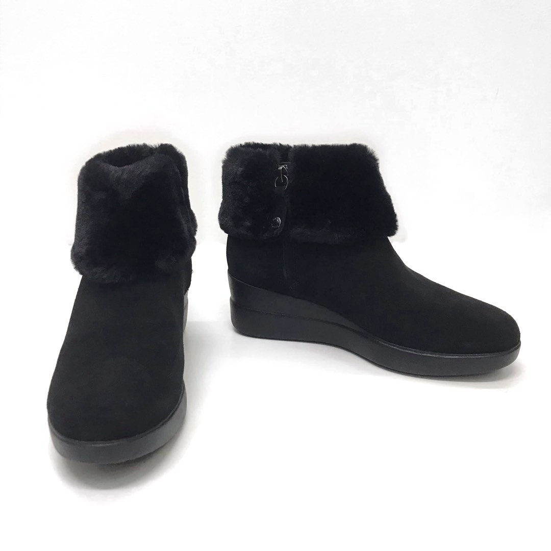 Geox Black Fur Top Ankle Boots Women s Fashion Footwear Boots on Carousell