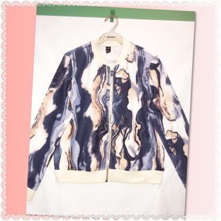 Graphic Print Zip up Bomber Jacket