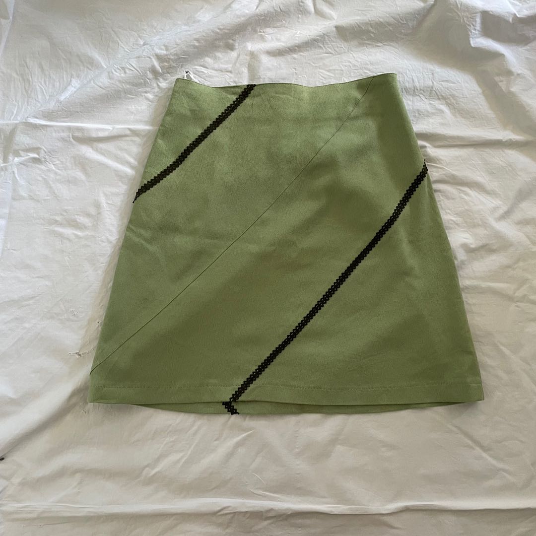 Y2K Soft Green Cotton Skirt