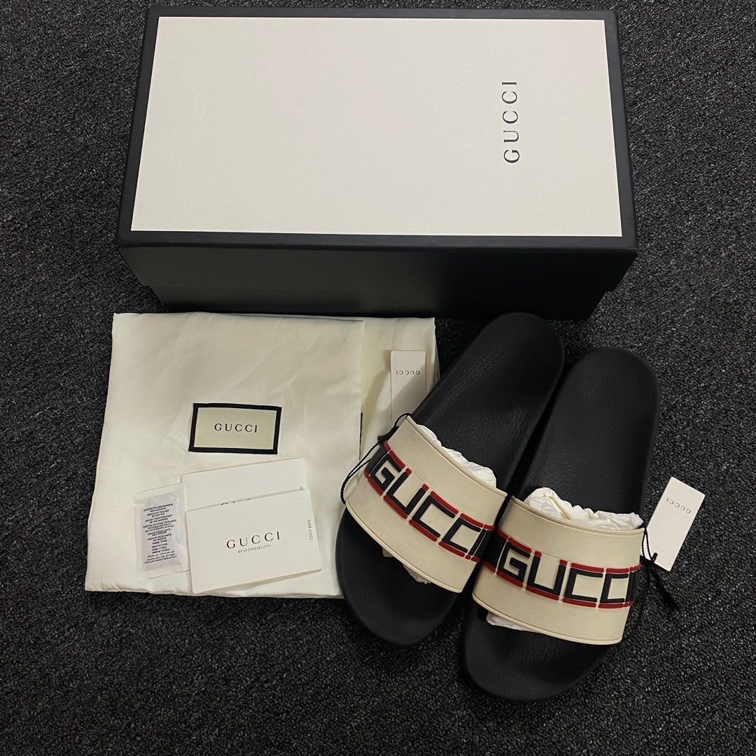 Gucci striped discount sandals