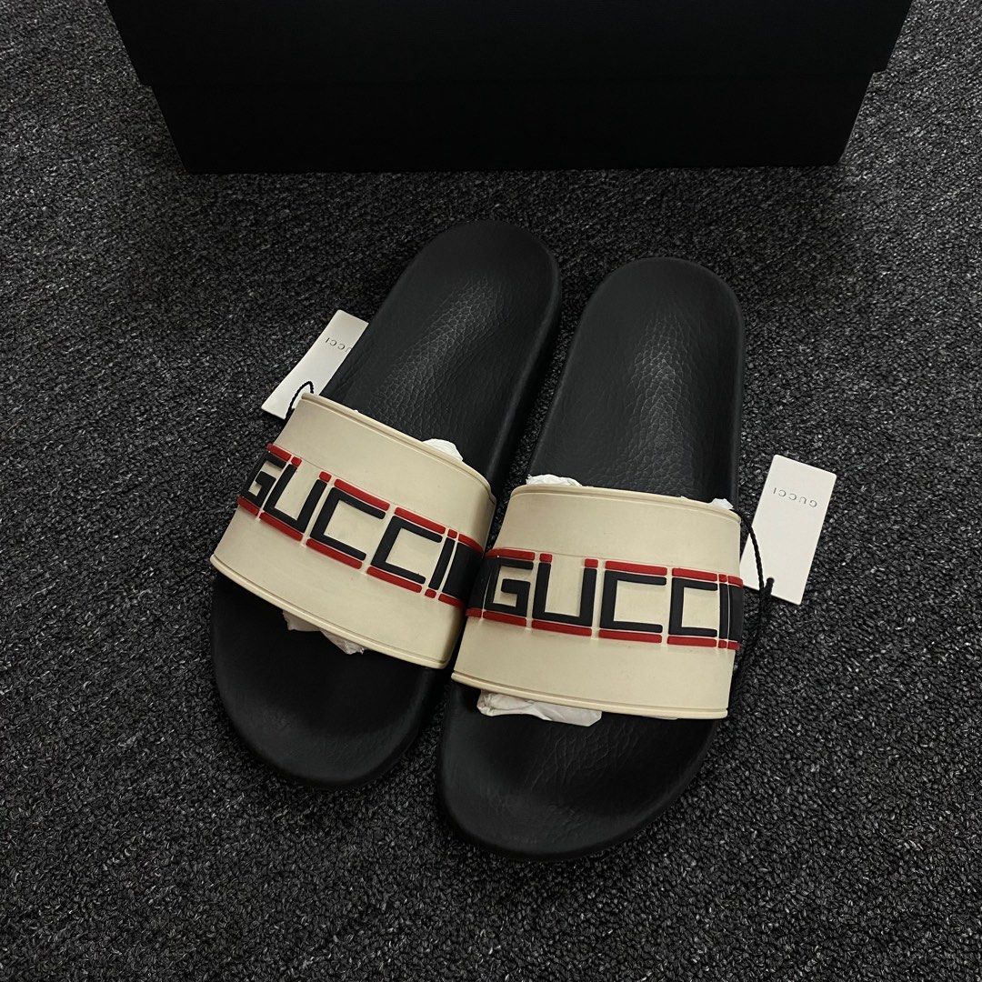Gucci hot sale stripe slides