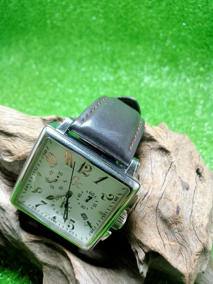 Mens watch square face leather strap sale