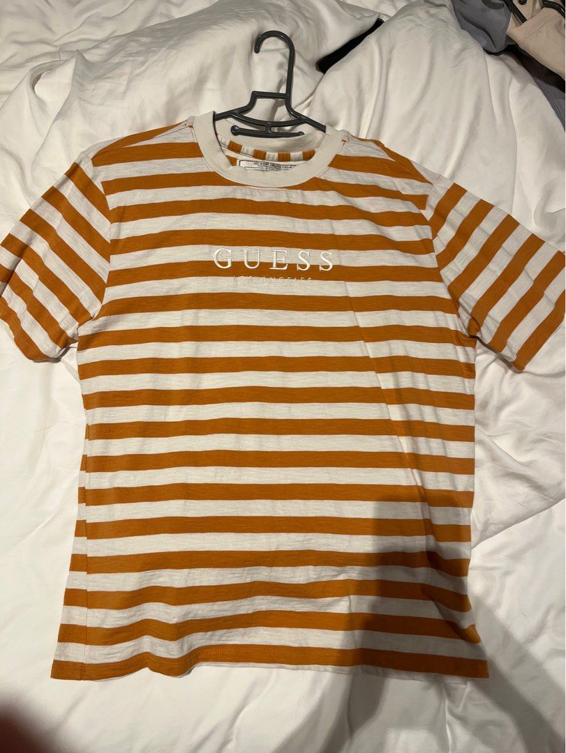 Yellow and white on sale striped guess shirt