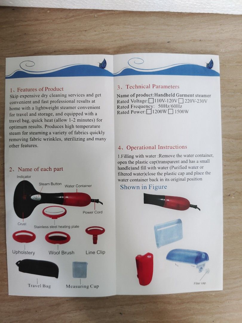 Handheld Garment Steamer Japan Travel Bag Included Portable Size, TV