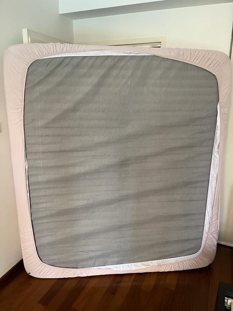 Ikea MALM king size bed black brown and mattress, Furniture & Home Living, Furniture, Bed Frames