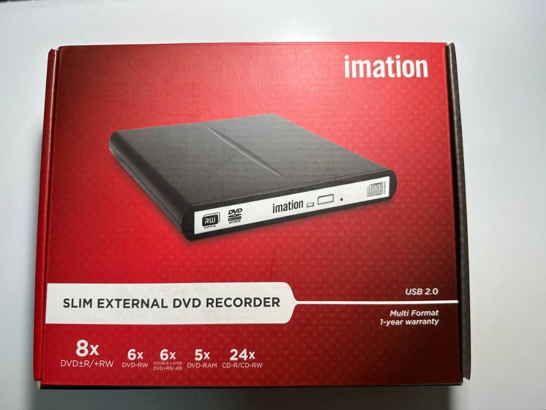Imation 24X CDRW / 8X DVDRW Multi Format Slim External DVD Recorder, Computers & Tech, Parts