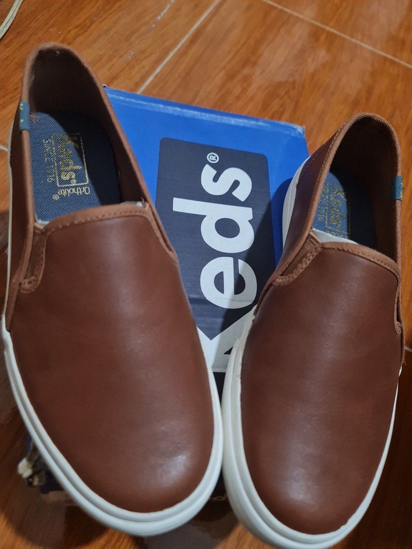 Keds Double Decker Leather Cognac Womens 5.5