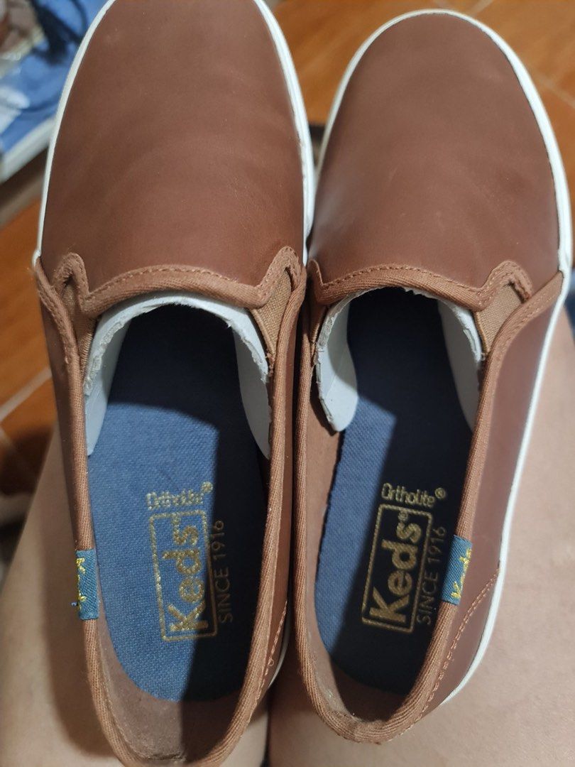 Keds double on sale decker leather cognac