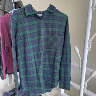 Kemeja Uniqlo Kotak-Kotak Navy Green