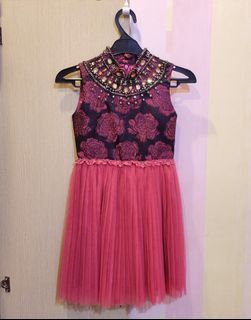 (KIDS) dress pesta congsam anak hot pink flowers rose Sole Mio Kidz super premium Size 5 LD 32 cm #CITT303 #lovecitta
