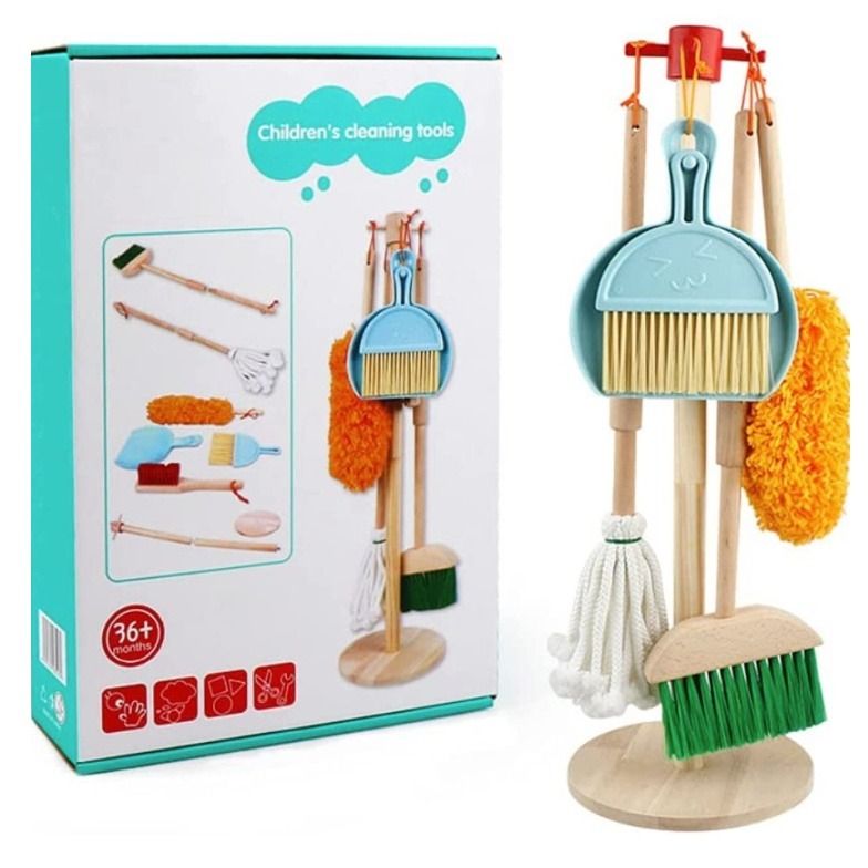 Children's Cleaning Toy Simulation Vacuum Cleaner Broom Cleaning Tool  Pretending To Do Housework Play House Early Education Toy