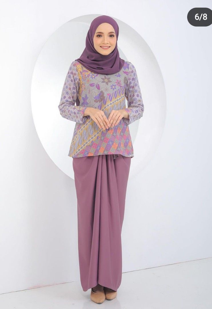 Kurung Kedah Purple Women S Fashion Muslimah Fashion Baju Kurung