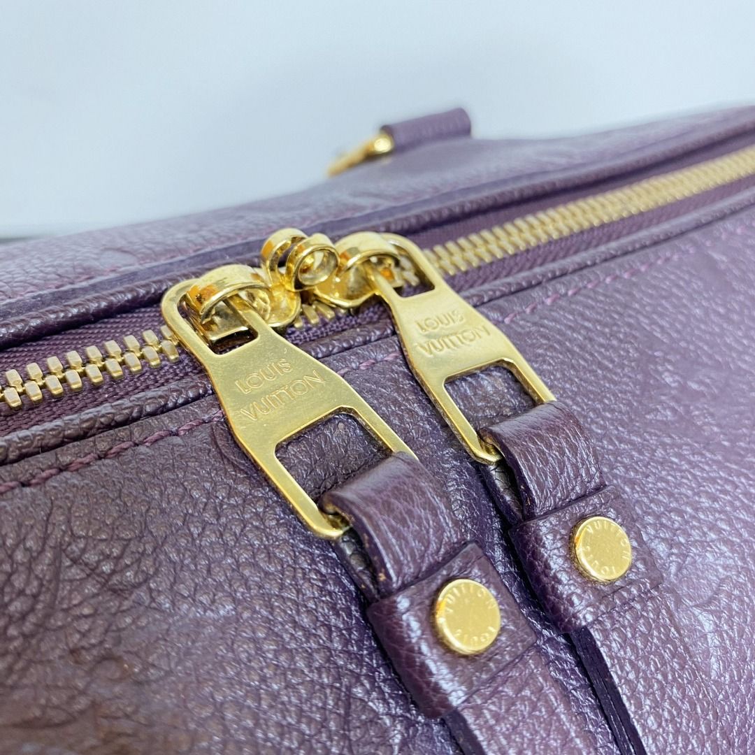 LOUIS VUITTON MONOGRAM Empreinte Speedy 25 Purple Shoulder Bag #20 Rise-on