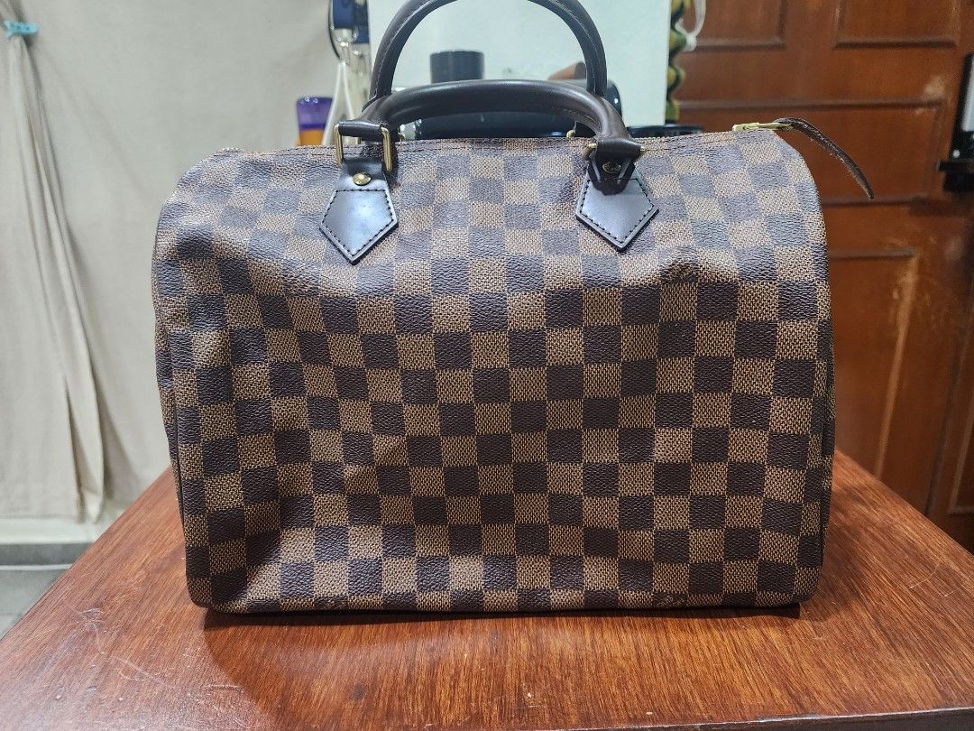 LV SPEEDY BANDOULIÈRE 30 DAMIER EBENE, Luxury, Bags & Wallets on Carousell