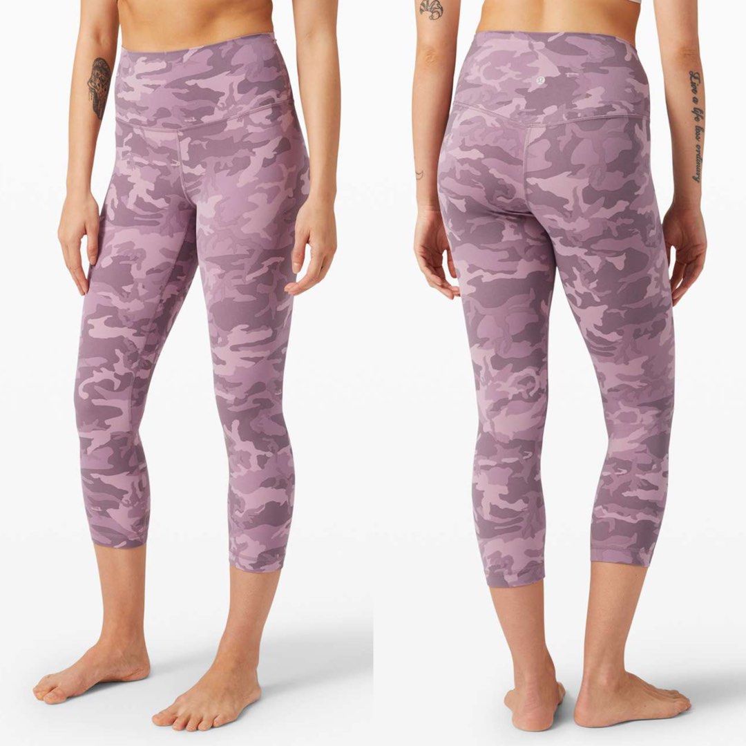 New Lululemon Align High Rise Crop 21” NWT Size 18 Pink Camo Legging Pants