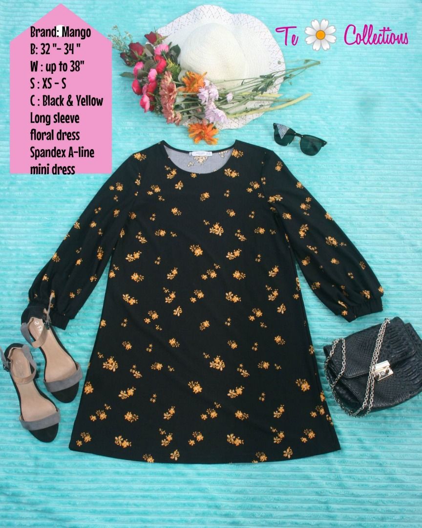 MANGO | MINI DRESS (Category: Dresses) located in Naga. Submitted by tefite (Listing ID 1233903394, Image 1). Description: BRAND: Mango MINE: 200 Php. EUC | Floral black long sleeve mini dress. Stretchy fabric. NOTE ‼️ 🌷Payment first, wait for my confirmation & invoice. 🌷First to comment "mine" basis all items are also posted in some online shop apps. 3 days reservation only. 🌷Always manage your expectations since these are preloved clothes. �