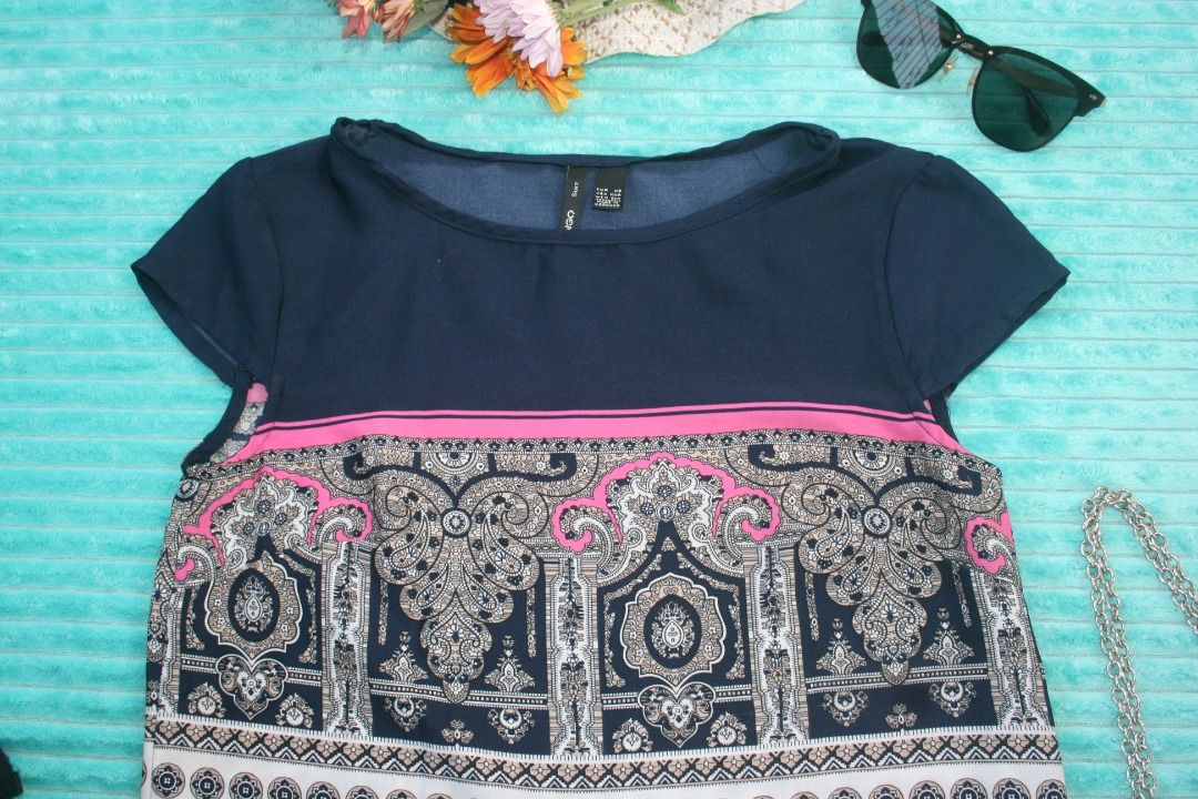 Mango Shift Dress | Formal Dress (Category: Dresses) located in Naga. Submitted by tefite (Listing ID 1233972207, Image 3). Description: BRAND: Mango Price: 200 | Size: Extra Small EUC | Dark Blue Shift Dress | Short sleeve & round neckline. Printed made of silk. NOTE ‼️ 🌷Payment first, wait for my confirmation & invoice. 🌷First to comment "mine" basis all items are also posted in some online shop apps. 3 days reservation only. 🌷Always manage 