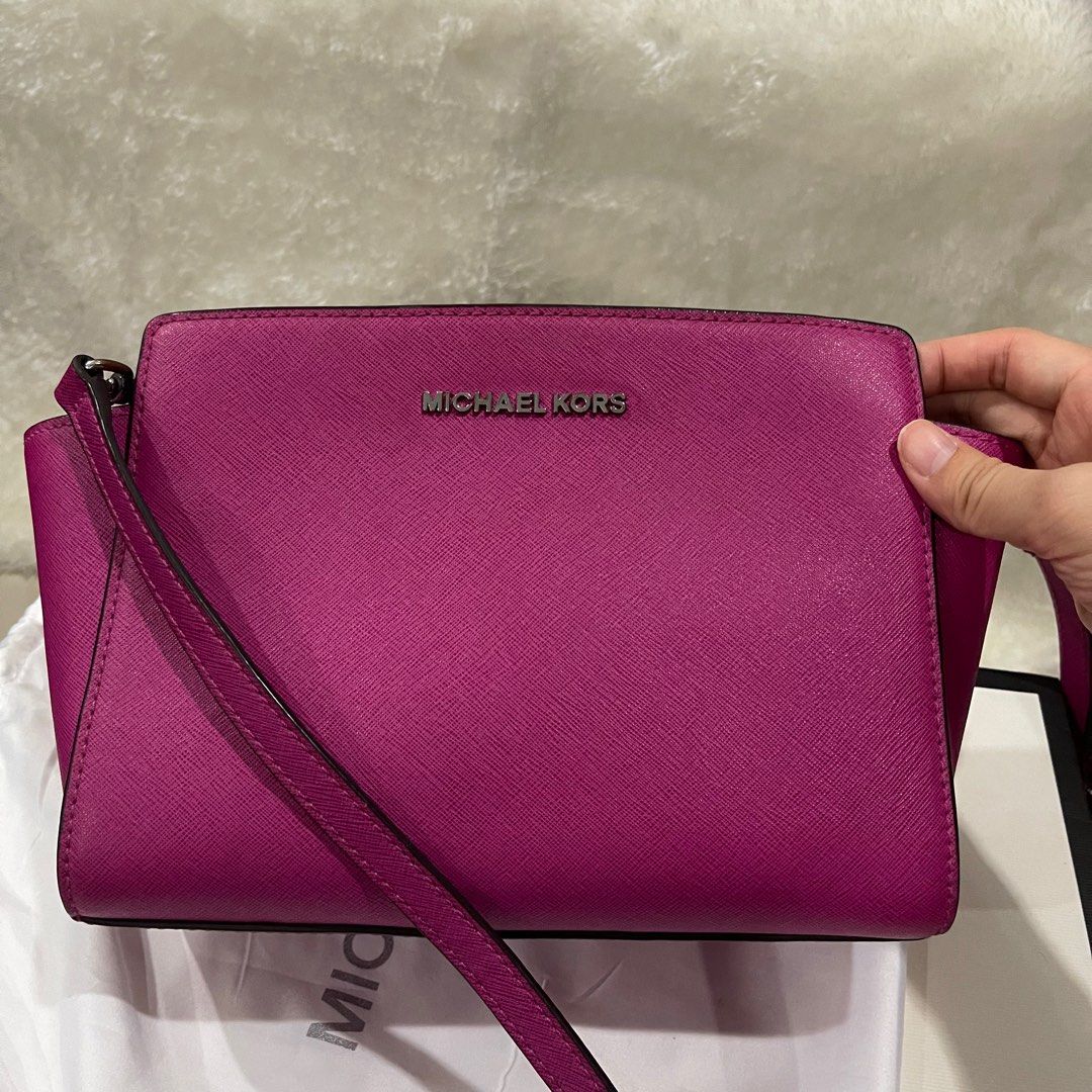 Michael Kors Fuschia Pink Hand Bag, Luxury, Bags & Wallets on Carousell