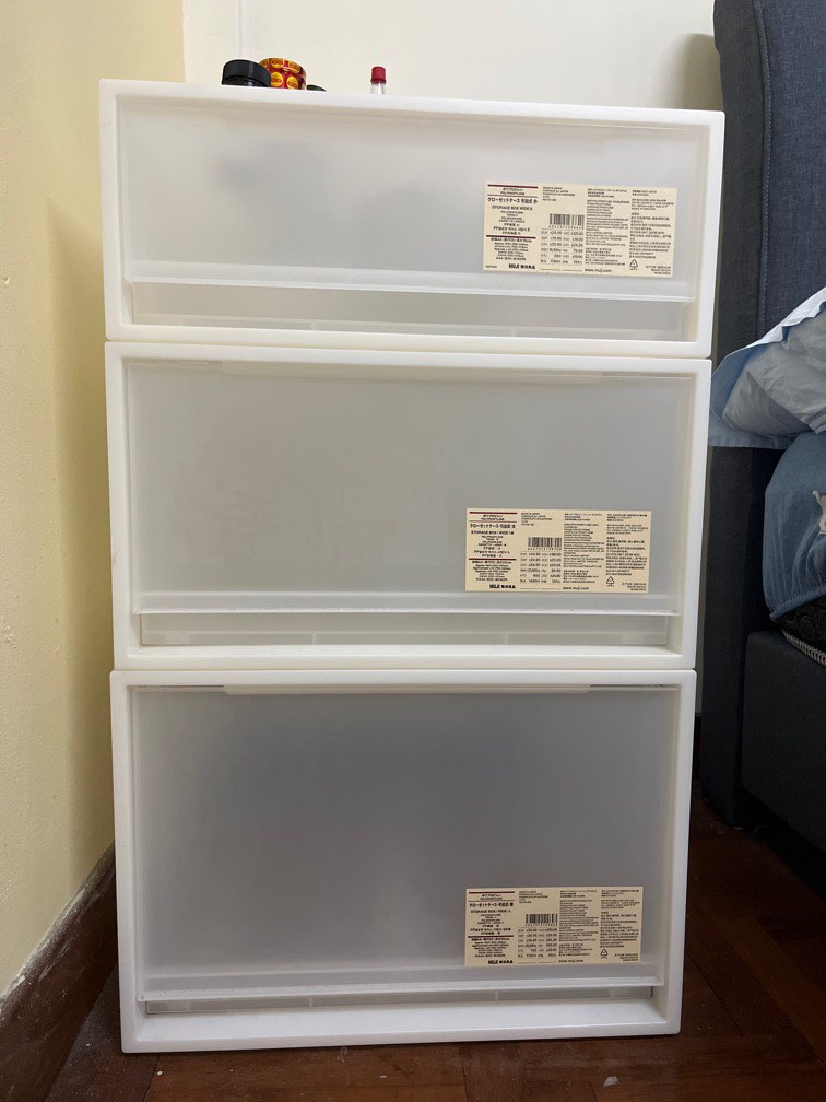 Muji Storage Box Wide S/M/L, Furniture & Home Living, Home Improvement