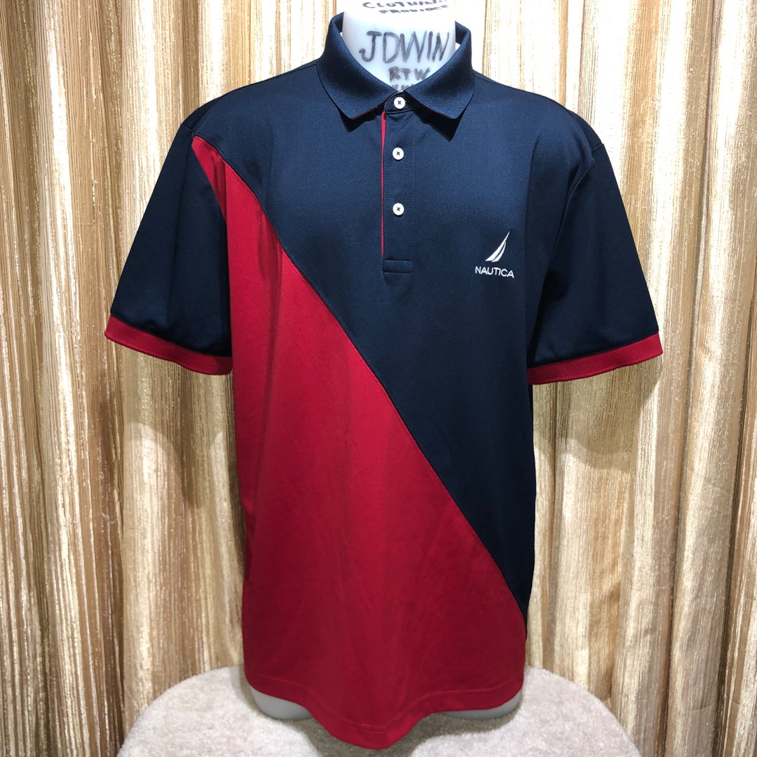 NAUTICA Mens Classic Fit Polo Shirt XL Red Striped Cotton, Vintage &  Second-Hand Clothing Online