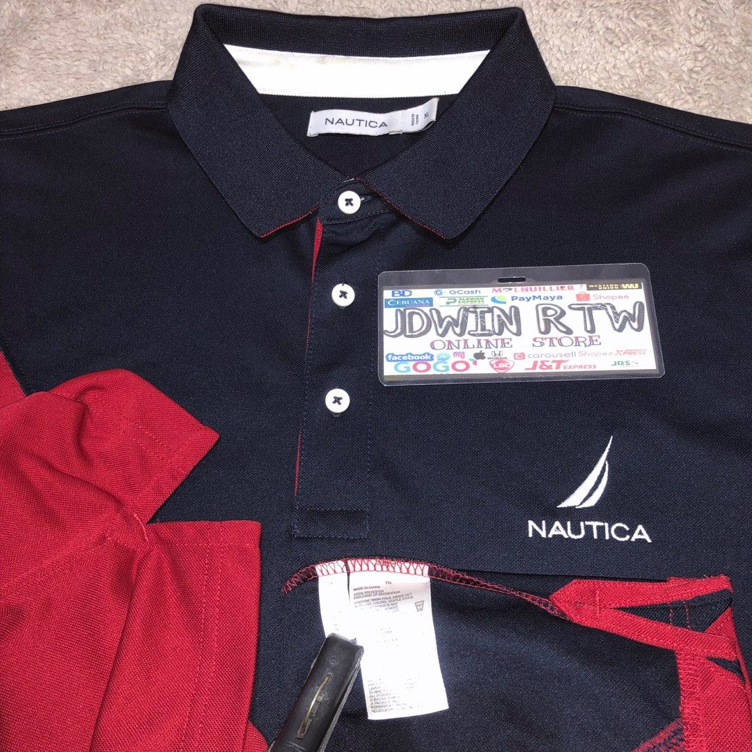 NAUTICA Mens Classic Fit Polo Shirt XL Red Striped Cotton, Vintage &  Second-Hand Clothing Online