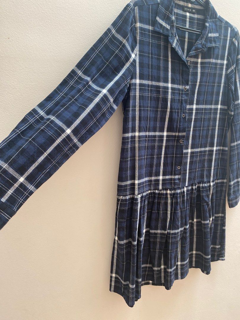Navy Checkered Dress main image 0