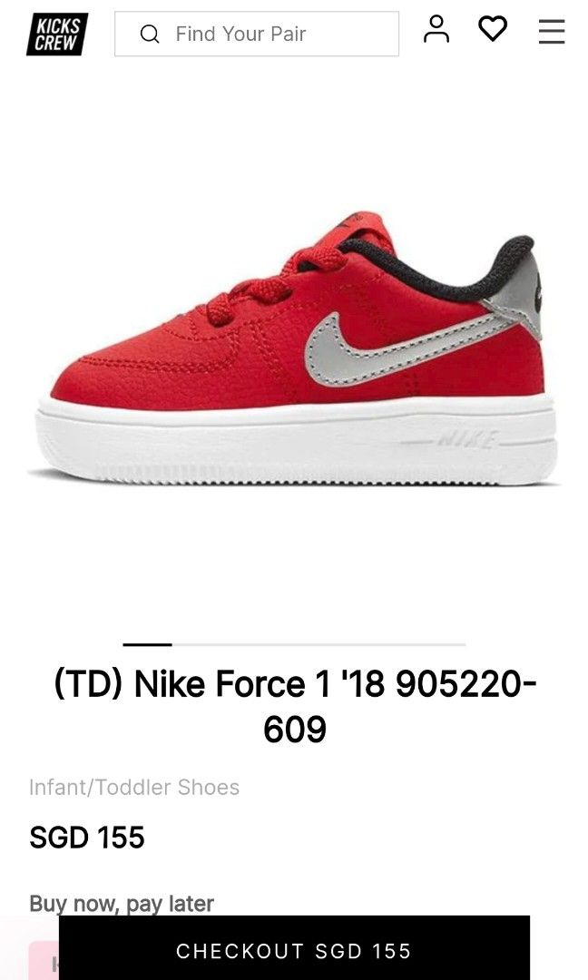 Nike Air Force 1 18 Toddler Kid 10C Babies Kids Babies Kids