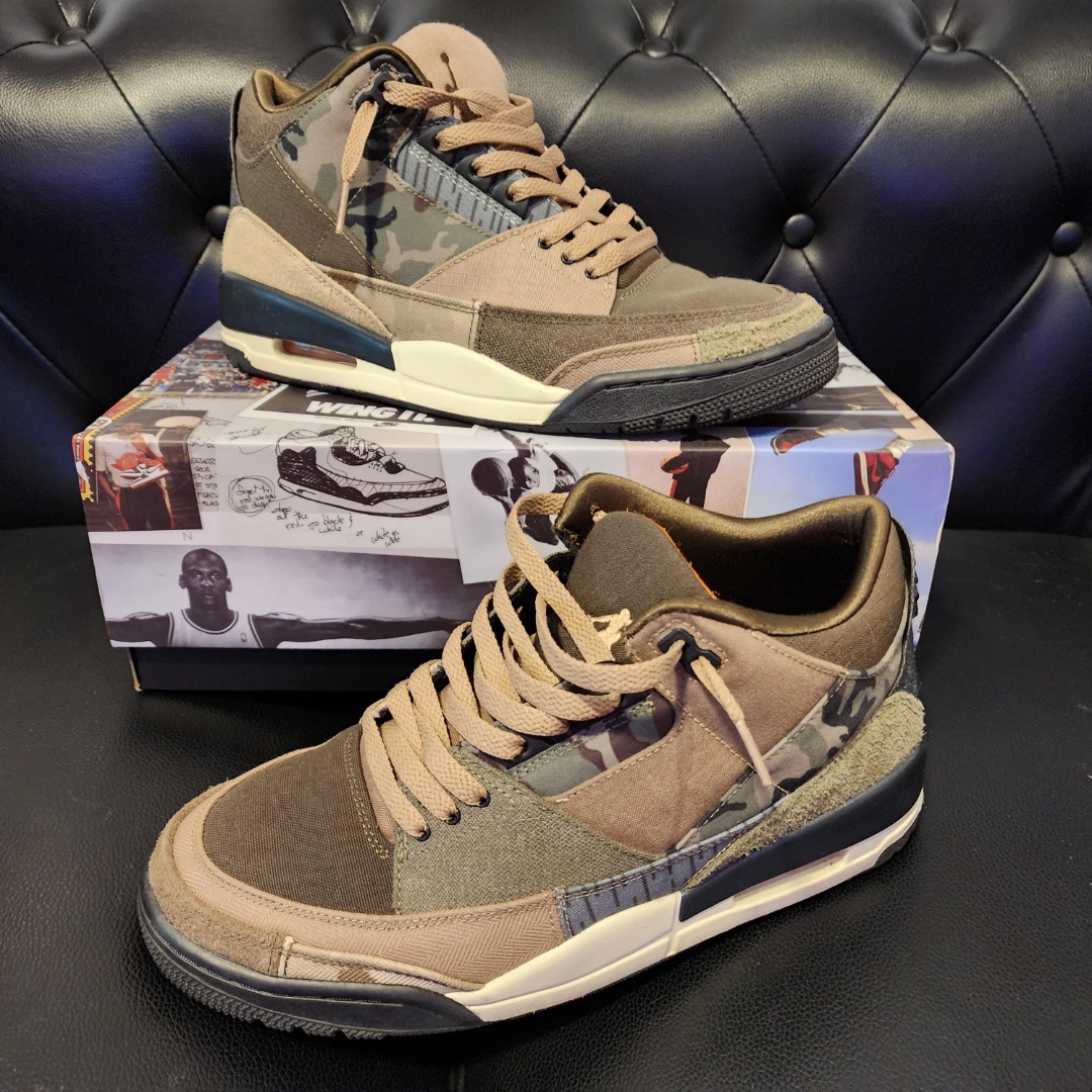 DO1830-200 Nike Air Jordan 3 Retro Patchwork Dark Hazel Camo Khaki