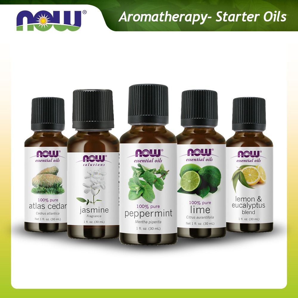 NOW Essential Oils Aromatherapy Starter Oils, 100% Pure 30ml, Furniture &  Home Living, Home Fragrance on Carousell