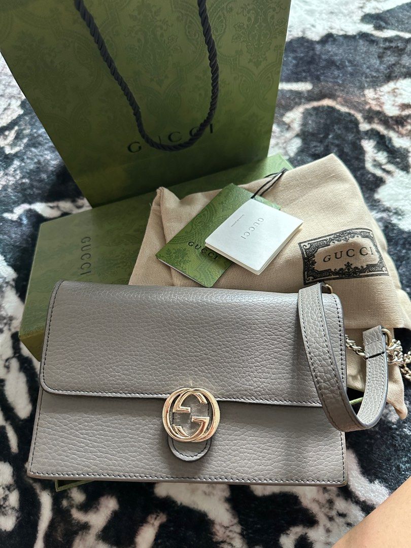 Gucci GG Interlocking WOC Beige, Luxury, Bags & Wallets on Carousell